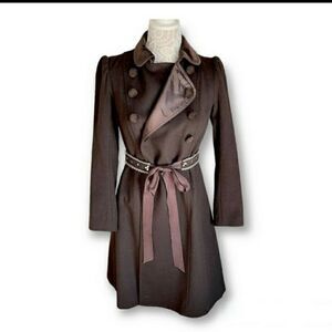 NWT Rebecca Taylor Elegant Dressy Wool Trench Coat in gray